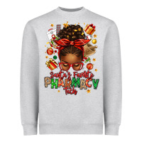 Heather Grey santas favorite pharmacy tech afro messy bun Heavyweight Sweatshirt - texasbilliewilder