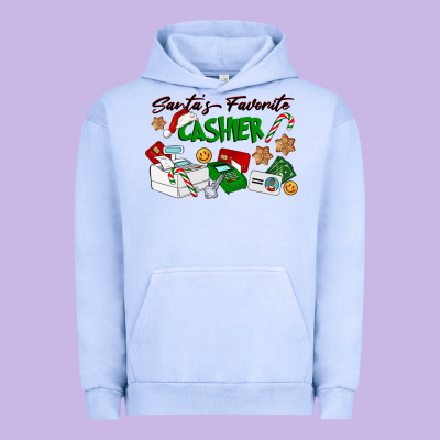 Santa's Favorite Cashier Urban Hoodie Designed By Lillyallendesigns