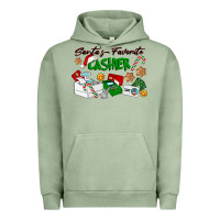 Pigment Oil Green Santa's Favorite Cashier Urban Hoodie - LillyAllenDesigns