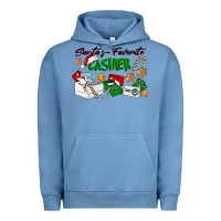 Pigment Pebble Blue Santa's Favorite Cashier Urban Hoodie - LillyAllenDesigns