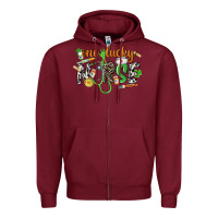 Burgundy One lucky Nurse St. Patrick's Day Zipper Hoodie - CowGirlArtShop