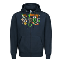 Navy One lucky Nurse St. Patrick's Day Zipper Hoodie - CowGirlArtShop