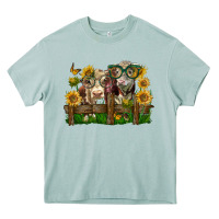 Arona hereford bull and heifer with sunflowers Heavy Core Tee - LillyAllenDesigns