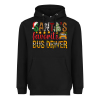 Black Santa's Favorite Bus Driver Heavyweight Hoodie - BundleAndBundleShop