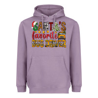 Lavender Santa's Favorite Bus Driver Heavyweight Hoodie - BundleAndBundleShop