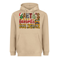 Mushroom Santa's Favorite Bus Driver Heavyweight Hoodie - BundleAndBundleShop