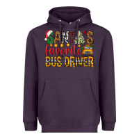 Plum Santa's Favorite Bus Driver Heavyweight Hoodie - BundleAndBundleShop