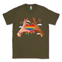 Army Green lgbtq pride hands Classic Tee - LillyAllenDesigns