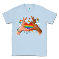 Dusty Blue lgbtq pride hands Classic Tee - LillyAllenDesigns