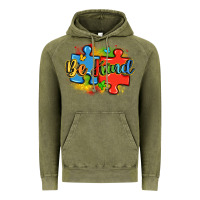 Vintage Olive be kind autism Vintage Hoodie - LillyAllenDesigns