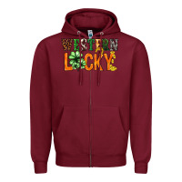 Burgundy Western lucky with clover St. Patricks day Zipper Hoodie - HowdyJamesFarm