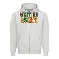 Dove Grey Western lucky with clover St. Patricks day Zipper Hoodie - HowdyJamesFarm