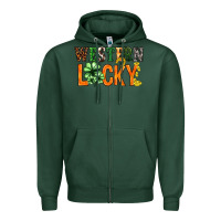 Sports Green Western lucky with clover St. Patricks day Zipper Hoodie - HowdyJamesFarm