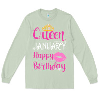 Matcha Queen Was Born İn January Happy Birthday Long Sleeve Tee - Bettercallsaul