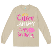 Mushroom Queen Was Born İn January Happy Birthday Long Sleeve Tee - Bettercallsaul