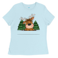 Baby Blue Personalized Christmas deer Ladies Tee - MaliasSmallBusiness