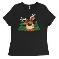 Personalized Christmas Deer Ladies Tee | Teevron