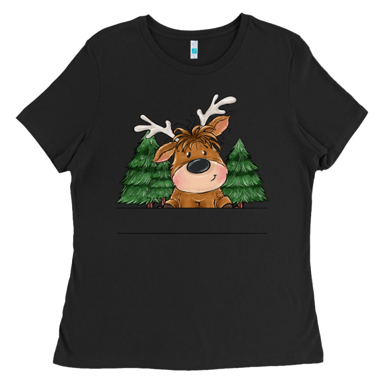 Personalized Christmas Deer Ladies Tee by MaliasSmallBusiness | Teevron