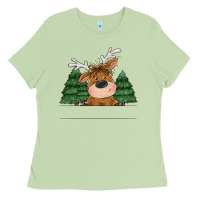 Matcha Personalized Christmas deer Ladies Tee - MaliasSmallBusiness