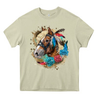 Mossy haflinger horse floral Heavy Core Tee - LillyAllenDesigns