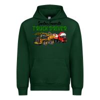 Forest Green Santa's Favorite Truck Driver Urban Hoodie - LillyAllenDesigns