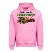 Fuchsia Pink Santa's Favorite Truck Driver Urban Hoodie - LillyAllenDesigns