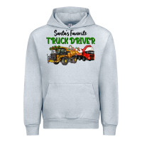 Heather Grey Santa's Favorite Truck Driver Urban Hoodie - LillyAllenDesigns