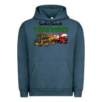 Pigment Midnight Navy Santa's Favorite Truck Driver Urban Hoodie - LillyAllenDesigns