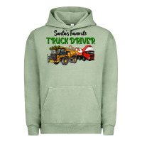 Pigment Oil Green Santa's Favorite Truck Driver Urban Hoodie - LillyAllenDesigns