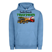 Pigment Pebble Blue Santa's Favorite Truck Driver Urban Hoodie - LillyAllenDesigns
