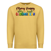 Antique Gold merry happy chrismukkah with olive branch Premium Sweatshirt - FaDigitalArtStudio