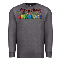 Charcoal Heather merry happy chrismukkah with olive branch Premium Sweatshirt - FaDigitalArtStudio