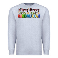 Heather Grey merry happy chrismukkah with olive branch Premium Sweatshirt - FaDigitalArtStudio