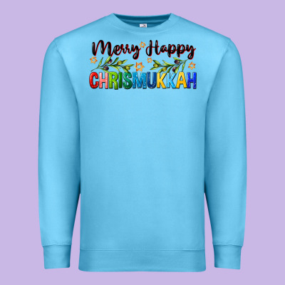 Merry Happy Chrismukkah With Olive Branch Premium Sweatshirt Designed By Fadigitalartstudio