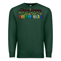 Sports Green merry happy chrismukkah with olive branch Premium Sweatshirt - FaDigitalArtStudio