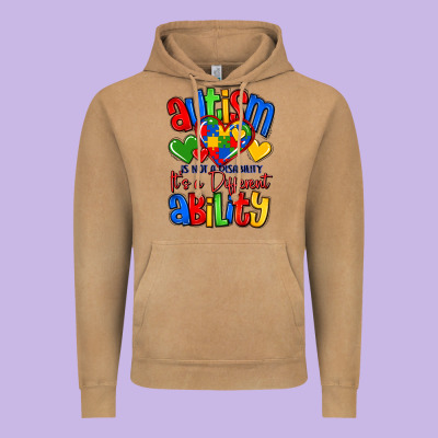 Autism Is Not A Disability It's A Different Abilit Vintage Hoodie Designed By Lillyallendesigns