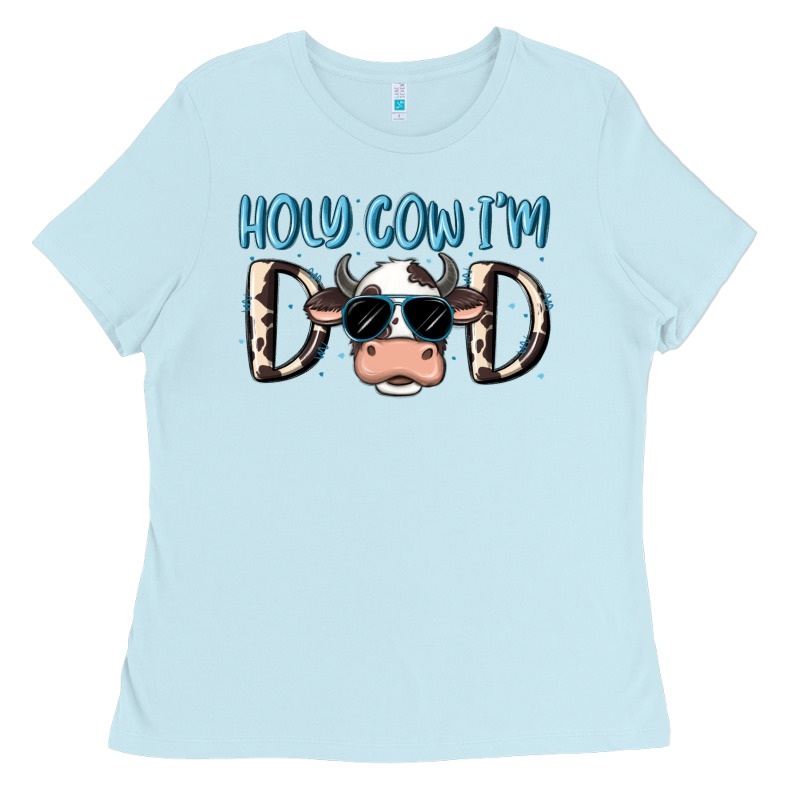 Holy Cow I'm Dad Ladies Tee by MaliasSmallBusiness | Teevron