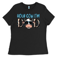 Black holy cow i'm dad Ladies Tee - MaliasSmallBusiness