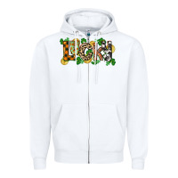 White Western lucky St. Patrick's Day Zipper Hoodie - CowGirlArtShop