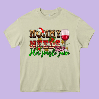 Mommy Needs Her Jingle Juice Heavy Core Tee Designed By Adodesignshop