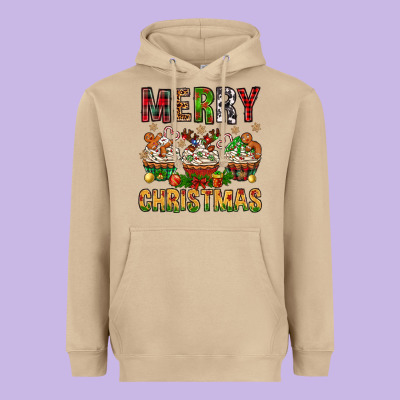 Merry Christmas With Cupcake Bbs Heavyweight Hoodie Designed By Bundleandbundleshop