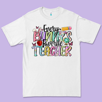 Every Bunny's Favorite Teacher Premium Tee Designed By Maliassmallbusiness