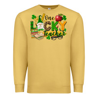 Antique Gold one lucky teacher Premium Sweatshirt - FaDigitalArtStudio