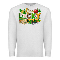 Oatmeal Heather one lucky teacher Premium Sweatshirt - FaDigitalArtStudio