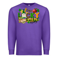 Purple one lucky teacher Premium Sweatshirt - FaDigitalArtStudio