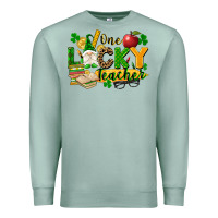 Seafoam one lucky teacher Premium Sweatshirt - FaDigitalArtStudio