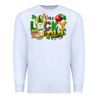 White one lucky teacher Premium Sweatshirt - FaDigitalArtStudio