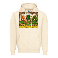 Sandshell St. Patrick's Day gnomies with leopard tumbler Zipper Hoodie - HowdyJamesFarm