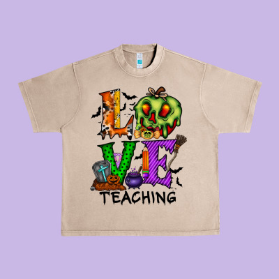 Love Taching Halloween Urban Heavy Tee Designed By Racoondesign