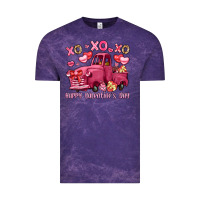 Cloud Purple xo xo xo happy valentine's day truck Vintage Tee - LillyAllenDesigns